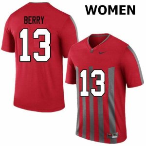 NCAA Ohio State Buckeyes Women's #13 Rashod Berry Throwback Nike Football College Jersey LVV1745GE